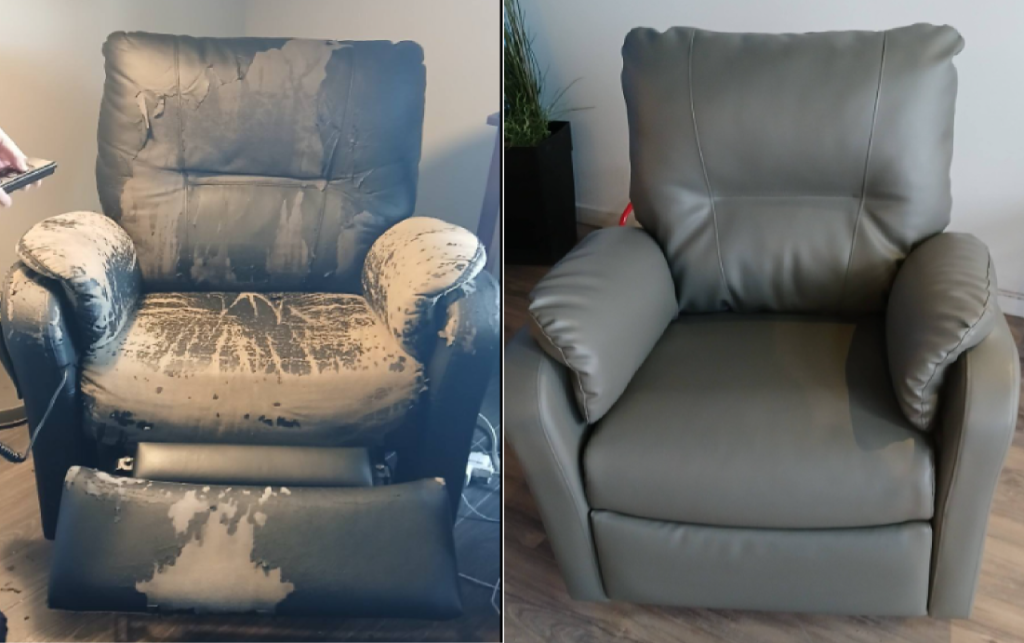 Upholstered a recliner