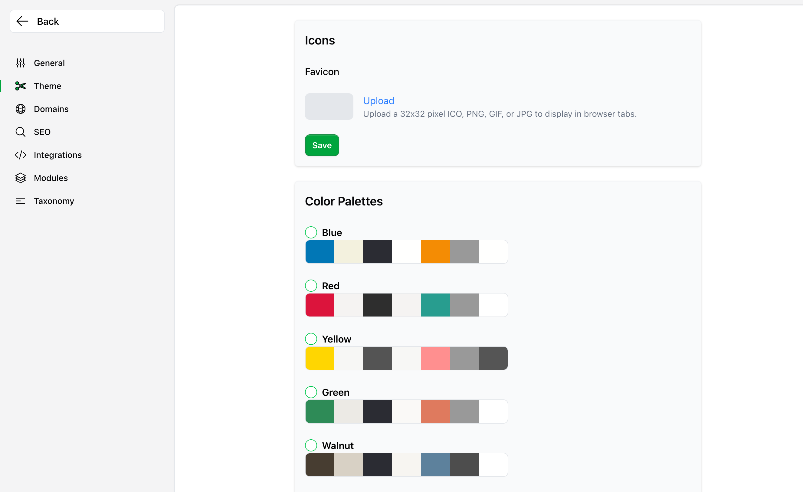 updating color palettes, typography, and favicon